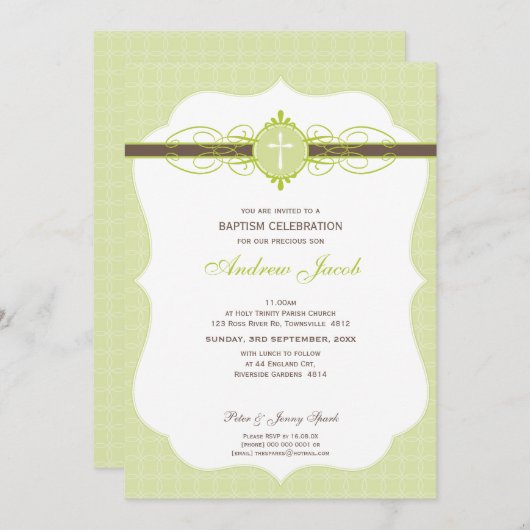 DOOPUITNODIGING:: Onbevlekt 2P Kaart (Voorkant / Achterkant)