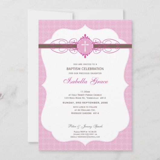 DOOPUITNODIGING:: Onbevlekt 4P Kaart (Voorkant)