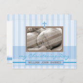 DOOPUITNODIGING:: stijlvolle streep 1 Uitnodiging Briefkaart (Voorkant / Achterkant)