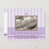 DOOPUITNODIGING:: stijlvolle streep 4 Uitnodiging Briefkaart (Voorkant / Achterkant)