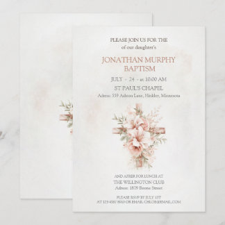 Doopuitnodigingen met elegante illustraties kaart