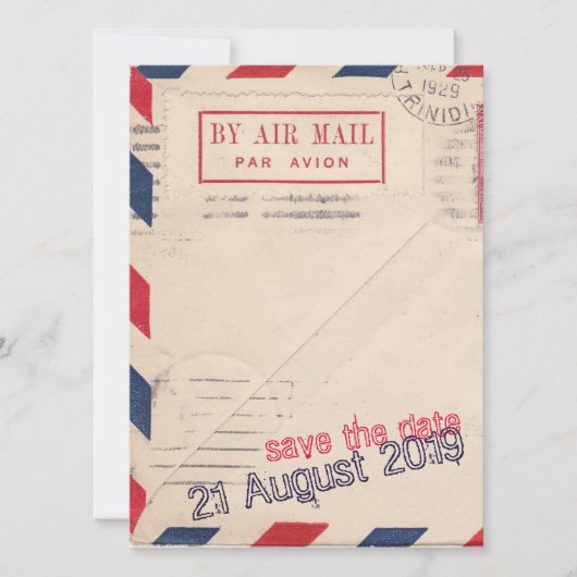  door Air Mail Flat Save the Date Kaart (Voorkant)