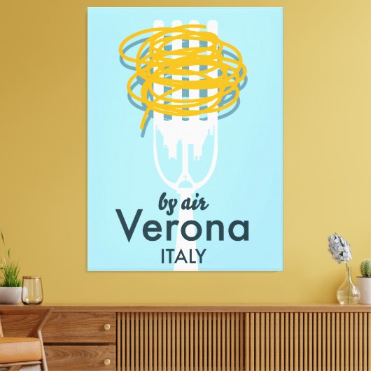 Door Air Verona Italië retro reisposter. Canvas Afdruk (Insitu (Woonkamer))