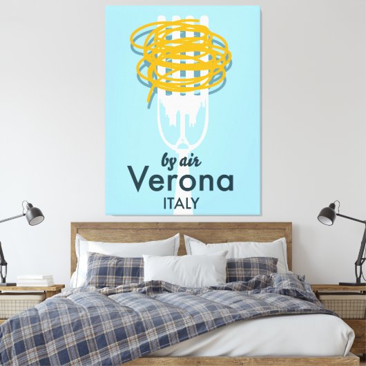 Door Air Verona Italië retro reisposter. Canvas Afdruk (Insitu (Slaapkamer))