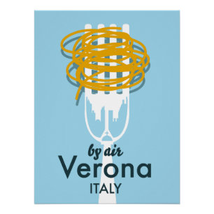 Door Air Verona Italië retro reisposter. Perfect Poster