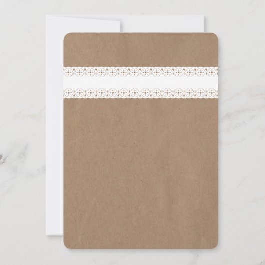 Door bruin papier en kant geïnspireerd Afstuderen Kaart (Achterkant)