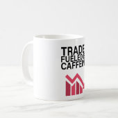Door cafeïne aangedreven handelaar koffiemok (Voorkant links)
