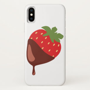 Door chocolade gedekte aardbeien iPhone x hoesje
