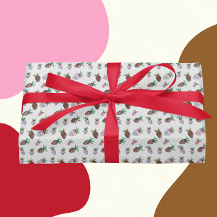 Door chocolade gedekte aardbeien Verpakkingspapier Cadeaupapier