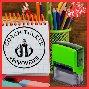 Door coach goedgekeurde docent aangepaste foto zelfinktende stempel