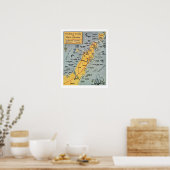 "Door County Vissen 16x20 Kaart Print (Keuken)