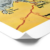 "Door County Vissen 16x20 Kaart Print (Hoek)