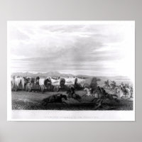 Door de Comanches aangevallen immigranten