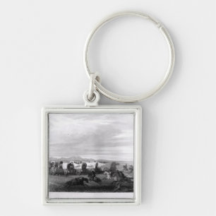 Door de Comanches aangevallen immigranten Sleutelhanger