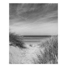 Door de duinen naar de zee, Holkham Monochroom