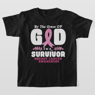 Door de genade God ben ik een overlevende borstkan T-shirt