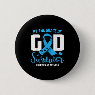 Door de genade God in een overlevende diabetes ove Ronde Button 5,7 Cm