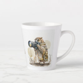 Door de glazen latte Mok