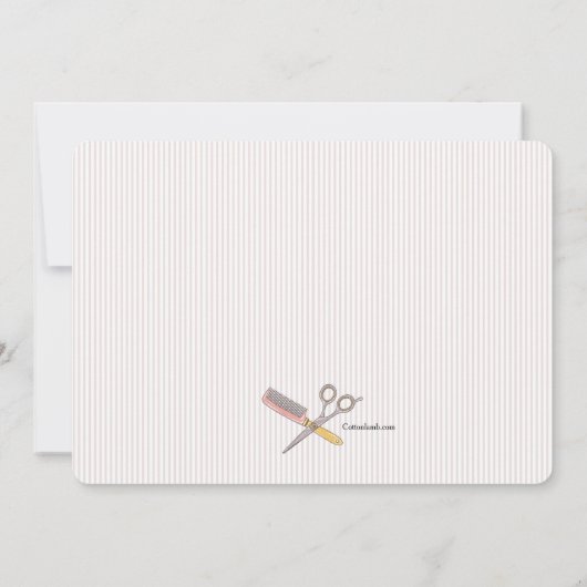 Door de hand getekende Hairdresser Elements Invita Kaart (Achterkant)