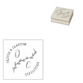 Door de hand getekende Initialen en aftakkingen Rubberstempel (Gestempeld)