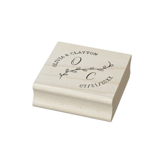 Door de hand getekende Initialen en aftakkingen Rubberstempel (Stempel)