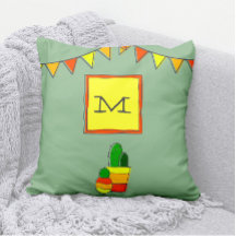 Door de hand getrokken Cactus + monogram Festive F