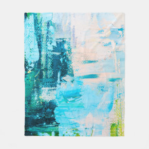 Door de hand getrokken oliesschilderij. Abstracte Fleece Deken