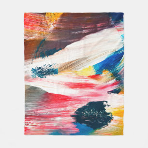 Door de hand getrokken oliesschilderij. Abstracte  Fleece Deken