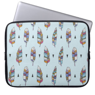 Door de hand getrokken patroon. Naadloze boho Laptop Sleeve