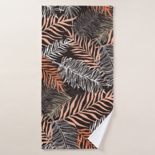 Door de hand getrokken patroon van handpalmbladere badhanddoek