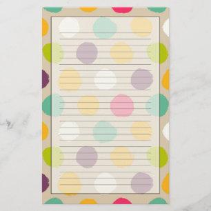 Door de hand getrokken puntpatroon van de polka briefpapier