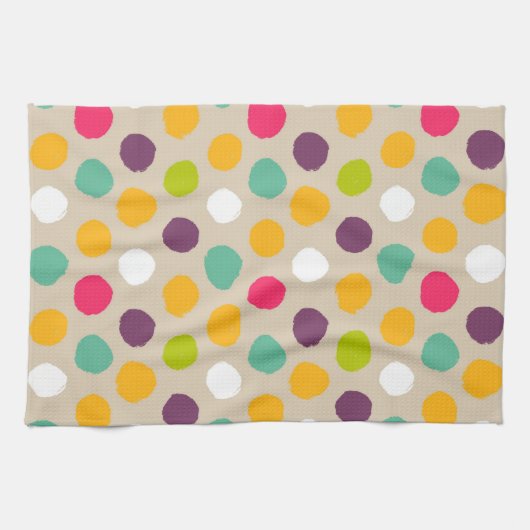 Door de hand getrokken puntpatroon van de polka theedoek (Horizontaal)