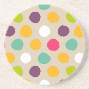 Door de hand getrokken puntpatroon van de polka zandsteen onderzetter