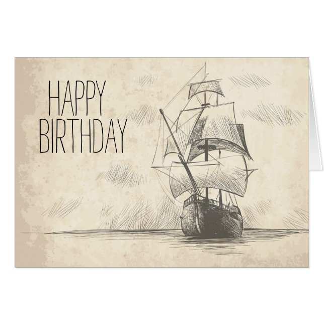  door de hand getrokken schets van het schip (Voorkant Horizontaal)