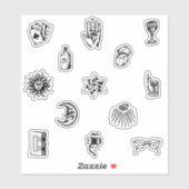 door de hand getrokken sticker set (Vel)