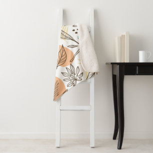 Door de hand getrokken tropisch patroon in de zome sherpa deken