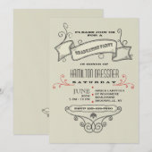 Door de hand getrokken uitnodiging van het Afstude (Voorkant / Achterkant)