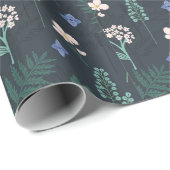 Door de hand getrokken vlakke bloempatroon cadeaupapier (Rol Hoek)