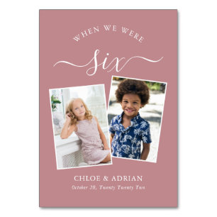 Door de jaren heen Koppel Foto Wedding Modern Tabl Kaart