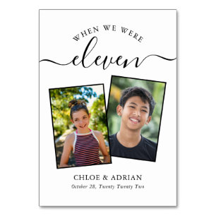 Door de jaren heen Koppel Foto Wedding Modern Tabl Kaart