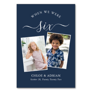 Door de jaren heen Koppel Foto Wedding Modern Tabl Kaart