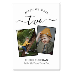 Door de jaren heen Koppel Foto Wedding Modern Tabl Kaart