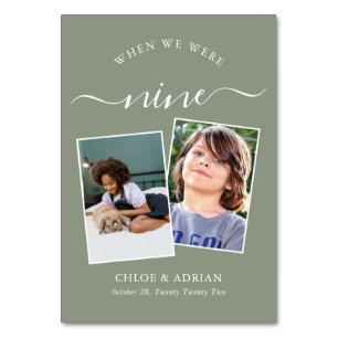 Door de jaren heen Koppel Foto Wedding Modern Tabl Kaart