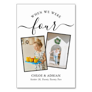 Door de jaren heen Koppel Foto Wedding Modern Tabl Kaart