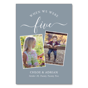 Door de jaren heen Koppel Foto Wedding Modern Tabl Kaart