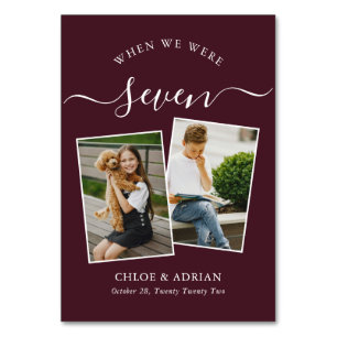 Door de jaren heen Koppel Foto Wedding Modern Tabl Kaart