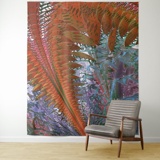 Door de Jungle Tapestry vliegen Wandkleed (In situ)