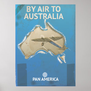 Door de lucht naar Australië poster voor het reize