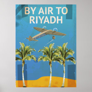 Door de lucht naar het poster van de Vintage-reis