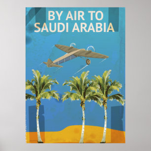 Door de lucht naar Saudi-Arabië: Vintage Travel po Poster